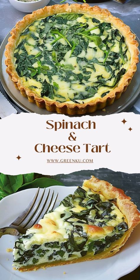 Spinach and Cheese Tart Ingredients: Dough: 200 g wheat flour 80 g butter, cold and cubed 1 tsp baking powder 1 tsp sugar 1/3 tsp salt 1 egg 1-2 tbsp cold water 1 tbsp lemon juice #Spinach #CheeseTart Spinach Tart, Low Calorie Cookies, Homemade Crust, Grilled Cauliflower, Light Soups, Onion Tart, Cheese Tart, Creamy Chicken Soup, Spinach Pie