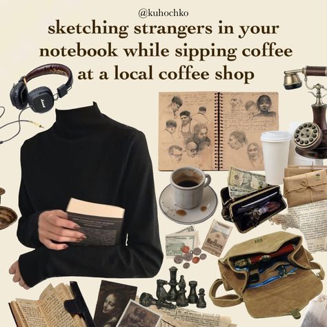 academia aesthetic dark moodboards moodboard brown coffee shop cup books Dark Academia Moodboard Aesthetic, Chaotic Academia Lookbook, Chaotic Academia Moodboard, Grunge X Academia, Aesthetic Dark Academia Clothes, Dark Academia Starter Kit, Artsy Academia Aesthetic, Japanese Academia Aesthetic, Chaotic Academia Clothes