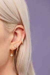 Huggie Earrings – Shop Cameo Ltd Piercing Inspiration, Ear Curation, Grunge Earrings, Spike Hoop Earrings, Multiple Earrings, Ear Style, Ear Party, Cute Piercings, Ear Ring