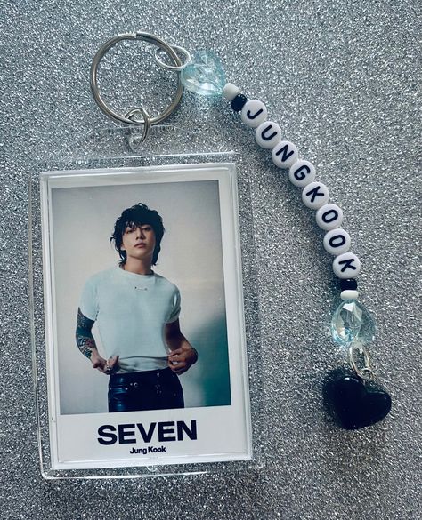 BTS inspired Double sided Jungkook Seven keychain , kpop keychains, kpop bias keychain, JK, Jungkookie, kpop gift, k-pop merch, k pop  Do you love Jungkook's Seven? Here is the perfect keychain featuring Jungkook Seven photos on both sides! Double sided!  Keychain measures 2"x3" and includes beads with charms! Fun to use as a keychain, on your backpack, purse, luggage etc! *All my items include surprise freebies!* All my items are unofficial. Disclaimer: All rights and ownership belong to Hybe, Jungkook Gift Ideas, Jungkook Birthday Gift Ideas, K Pop Accessories, K-pop Freebies Ideas, K Pop Gifts Ideas, Kpop Fan Merch, K Pop Keychain, Kpop Keychain Ideas, Kpop Gifts Ideas