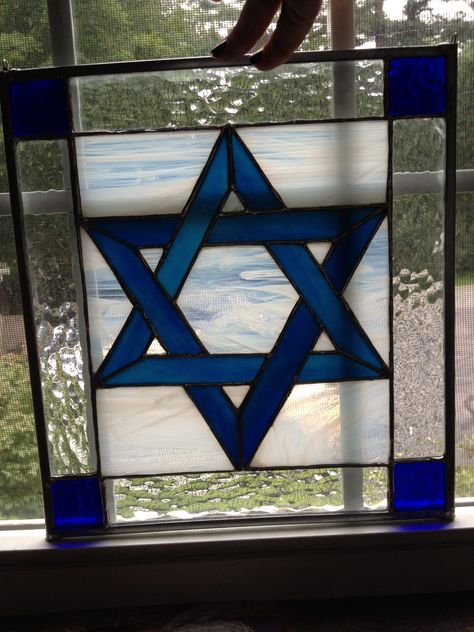 Stained Glass Star Of David, Synagogue Architecture, Stained Glass Star, Stained Glass Pattern, Jewish Star, Glass Creations, Hanukkah Menorah, Shabbat Shalom, Glass Stars