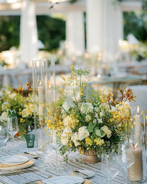 This was such a fun color palette for us and we just adore how the details turned out for this Fall Lowndes Grove wedding… | Instagram Lime Wedding Theme, Yellow And Green Wedding Decorations, Garden Party Wedding Table Setting, Fall Wedding Wildflowers, Fall Yellow Wedding, Yellow Wedding Florals, Green Accent Wedding, Fall Garden Party Wedding, Early Fall Wedding Colors