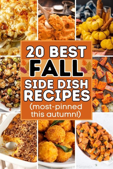 20 Most-Pinned Fall Side Dishes to Enjoy This Autumn - ZEN AND HONEY Halloween Sides Dishes, Halloween Side Dishes, Fall Vegetable Side Dishes, Fall Side Dishes, Fall Side Dish Recipes, Fall Grilling, Roasted Carrots And Parsnips, Winter Side Dishes, Party Side Dishes