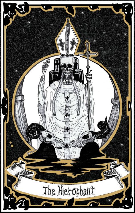 The Hierophant - by LittleGoa-t on DeviantArt The Hierophant Tarot Card Art, The Hierophant Tattoo, Hierophant Tattoo, Tarot The Hierophant, The Hierophant Tarot, Hierophant Tarot, Tarot Cards Art Illustration, Tarot Card Tattoo, Tarot Tattoo