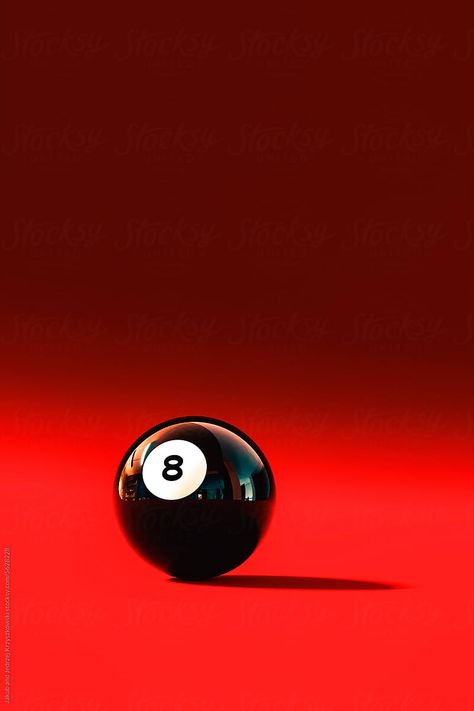 Eight Ball toy on a red background. Single billiard ball still life. Red Pool Ball, Billiards Aesthetic, Magic Eight Ball, Drunken Master, Snooker Balls, 8ball Pool, 8 Pool, Printable Wall Collage, Eight Ball