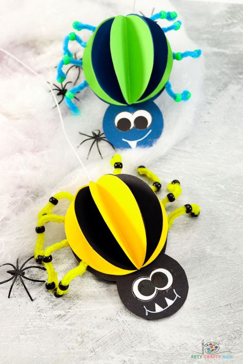 Paper Spider Craft, Spider Craft For Kids, Aesthetic Craft Ideas, Spider Template, Paper Spider, Haunted House Craft, Spider Craft, Aesthetic Craft, Halloween Art Projects