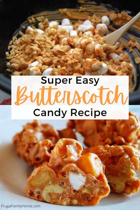 Xmas Baking Recipes, Homemade Sweet Treats, Crockpot Candy Recipes, Butterscotch Recipes, Easy Christmas Candy Recipes, Christmas Candy Easy, Hard Candy Recipes, Butterscotch Candy, Crockpot Candy