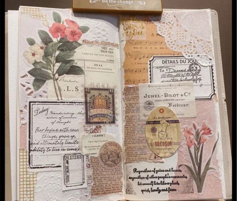 Vintage Scrapbooking, Collage Journal, Bulletin Journal Ideas, Pretty Journals, Collage Book, Diy Journal Books, Music Paper, Scrapbook Book, Bullet Journal Diy