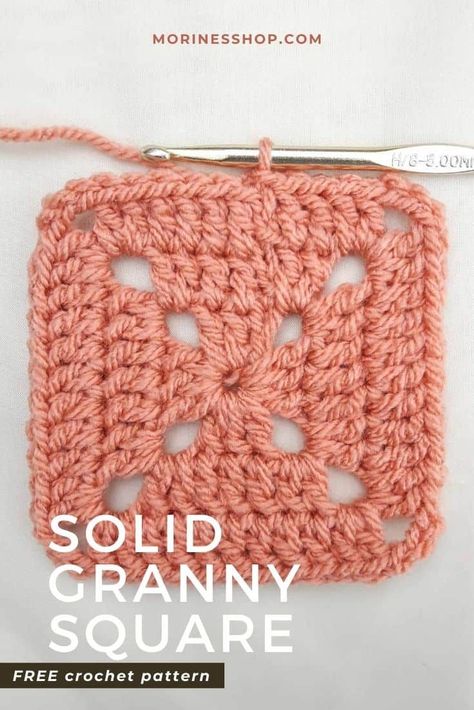 Crochet A Square Pattern, Super Simple Granny Square Tutorial, Crochet Perfect Square, Granny Square Crochet Instructions, Mixing Yarn Weights Crochet, Perfect Granny Square Pattern, Granny Square Washcloth Pattern, 1 Color Granny Square, How To Do A Granny Square Step By Step