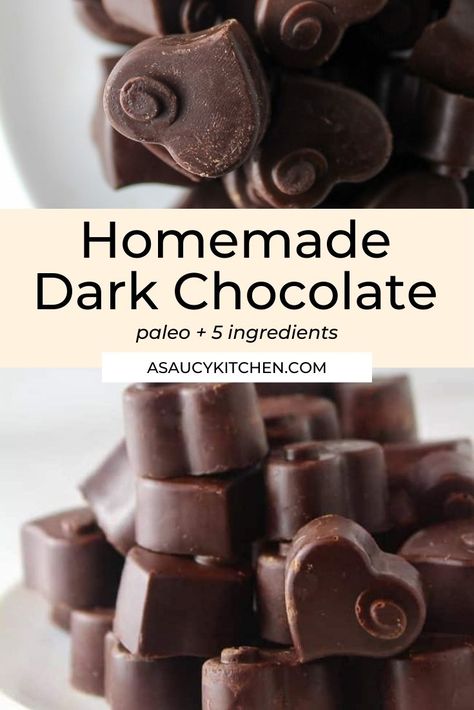 Chocolate Bar Recipe, Homemade Dark Chocolate, Dark Chocolate Recipes, Healthy Dark Chocolate, Homemade Chocolate Bars, Dark Chocolate Candy, Chocolate Candy Recipes, Chocolate Recipes Homemade, Chocolate Diy