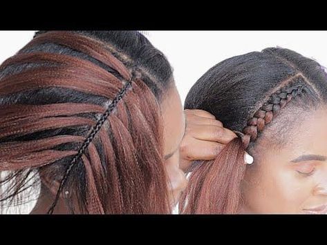 Braided Styles For Black Women Natural Hair, Cornrows And Afro Puffs, Feed In Braids Short Hair, Cornrow Base For Crochet, Beginner Feed In Braids, Easy Feed In Braids Hairstyles For Beginners, Beginner Braids Natural Hair, Cornrows With Added Hair, Feedin Braids Straight Back Design