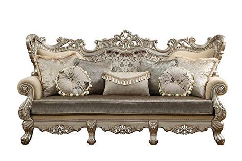 Carving Sofa Design, Victorian Sofa, Floral Sofa, Rolled Arm Sofa, Acme Furniture, Wooden Sofa, Living Room Set, Plush Fabric, Sofa Sale