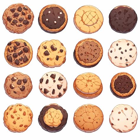 Cookies Art Drawing, Cute Chocolate Chip Cookies, Chocolate Chip Cookies Drawing, Chocolate Chip Cookie Tattoo, Cookies Drawing Illustration, Chocolate Chip Cookie Drawing, Cookie Art Drawing, Cookie Drawing Easy, Cute Cookie Drawing