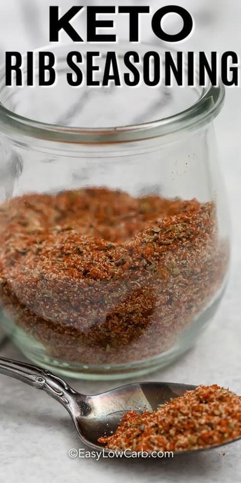 Use this keto dry rub recipe and add style to the meat on the menu. Double the batch and keep it on hand for rubbing over roasts. #easylowcarb #ketodryrub #dryrubrecipe #sugarfree #sweet #bbq #nosugar #pulledpork #brisket #chicken #ribs #seasoning Crispy Pork Bites, Pork Rib Dry Rub, Rub For Pork Ribs, Bbq Chicken Rub, Barbecue Dry Rub, Bbq Grilled Chicken Recipes, Rib Rub Recipe, Ribs Seasoning, Bbq Rub Recipe