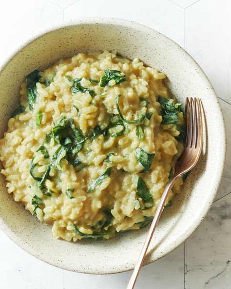 Risotto With Spinach, Risotto Recipes Lemon, Lemon Spinach Risotto, Mushroom And Spinach Risotto, Pumpkin Spinach Risotto, Spinach Risotto, Barley Risotto, Pulao Recipe, Classic Italian Dishes