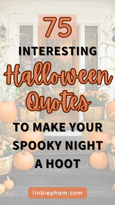 Struggling to come up with some spooky yet fun ideas for your Halloween party? Get ready to impress your friends with our curated list of 75 interesting Halloween quotes, including funny, aesthetic, and cute sayings that will add a howling good humor to your celebration! Save this pin for later to ensure a hauntingly good time. Happy Halloween Quotes, Parties Decorations, Cute Sayings, Halloween Quotes Funny, Monster Under The Bed, Funny Aesthetic, Spooky Night, Halloween Adventure, Halloween Cans