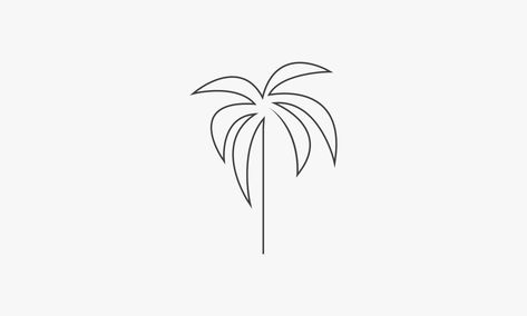 Tree Line Tattoo, Palm Tree Icon, Palm Tree Background, 42 Tattoo, Palm Tree Drawing, Palm Lines, Small Palm Trees, One Line Tattoo, Tree Tattoo Small