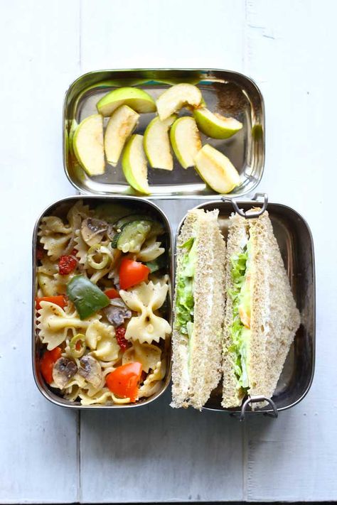 Explore the depth of flavor in fresh, seasonal produce each week. Pasta with Veggies, Cream Sandwich and Sliced Fruits with  a dash of Chaat Masala. |  funfoodfrolic.com Lunchbox For Husband To Work, Vegetarian Lunch Ideas For Work, Packed Lunch Ideas For Work, Indian Lunch Ideas, Pasta Cold, Indian Lunch Box, Packed Lunch Ideas, Indian Lunch, Lunch Ideas For Work