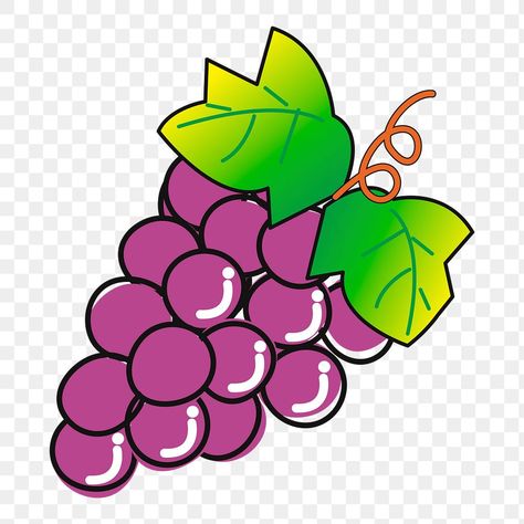 Grape Cartoon, Grapes Clipart, Grape Drawing, Sticker Transparent Background, Cartoon Fruit, Fruit Cartoon, Sticker Transparent, Public Domain Images, Free Png