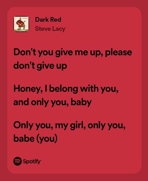 Dark Red Lyrics Aesthetic, Dark Red Song Lyrics, Dark Red Steve Lacy Aesthetic, Dark Red Music, Dark Red Song, Dark Red Lyrics, Dark Red Steve Lacy, Red Song Lyrics, Dark Red Pfp