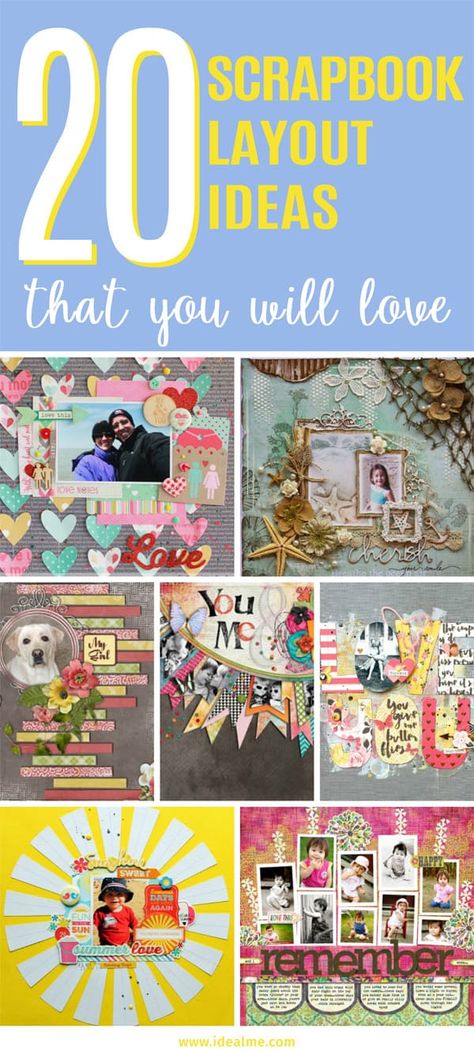 Scrapbook Page Layouts Ideas, Scrapbook Layout Ideas, Family Scrapbook Layouts, Scrapbook Themes, Scrapbook Examples, Scrapbook Planning, Unique Scrapbooks, Scrapbook Design Layout, Beautiful Scrapbook Layouts