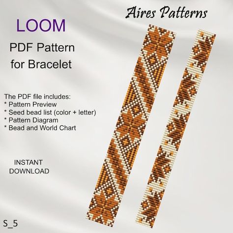 AiresPatterns - Etsy Free Beading Tutorials Pattern, Bead Loom Bracelets Patterns Free, Bead Loom Bracelet Patterns, Bead Loom Bracelet, Loom Bracelet Patterns, Beadwork Necklace, Loom Bracelet, Bead Loom Bracelets, Bead Loom Patterns