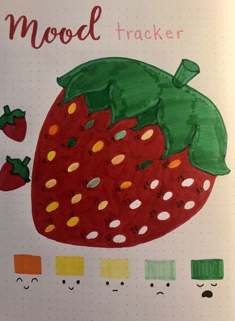 Here’s the mood tracker for my May 2022 bullet journal spread, I really like how it turned out! 🍓🌼 Strawberry Cottagecore, Bullet Journal Mood Tracker, Journal Mood Tracker, Journal 2024, Picnic Theme, Bullet Journal Mood, Bullet Journal Themes, Journal Themes, Bullet Journal Spread