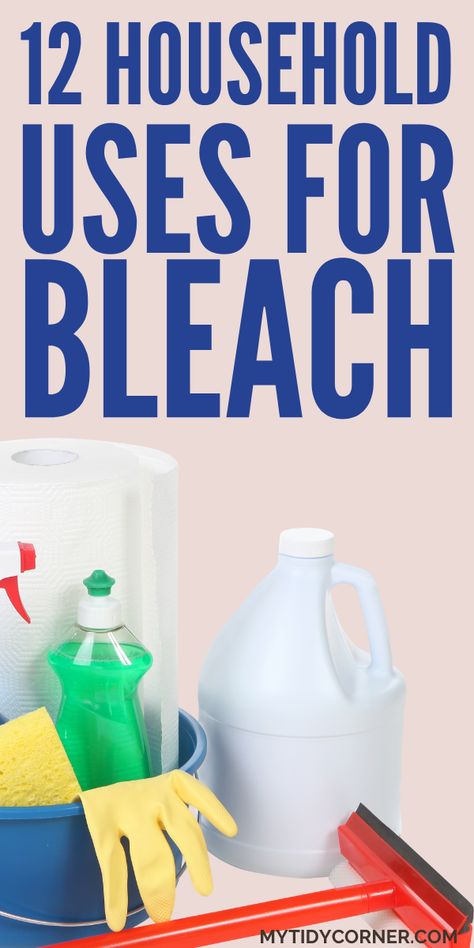 Looking for household uses for bleach? Here are various bleach uses for cleaning and other things you can use bleach for around your home. Here are some bleach uses cleaning tips and hacks. Bleach Cleaning Solution, Bleach Cleaning, Mop Solution, Homemade Bleach, Bleach Bottle, Disposal Cleaner, Cleaner Living, Cleaning With Bleach, Bleach Water