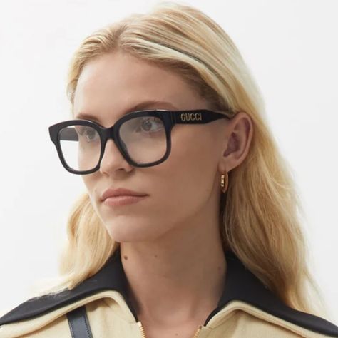 Brand New / Authentic Gucci Gg1155o 001 Logo Eyeglasses Shiny Black Square Women Brand - Gucci Model - Gg1155o Color Code - 001 Gender - Women Frame Color - Shiny Black Lens Color - Demo (Prescription Capable) Frame Shape - Square Frame Style - Full-Rim Frame Material - Acetate Size - 51/19/140 Lens Height - 45 Authentic! Full Retail Package With All Accessories. Made In Japan Gucci Prescription Glasses For Women, Gucci Frames Eyeglasses For Women, Gucci Glasses Eyeglasses Women, Gucci Glasses Eyeglasses, Gucci Eyeglasses Women, Bold Glasses, Gucci Frames, Square Glasses Frames, Prescription Glasses Frames