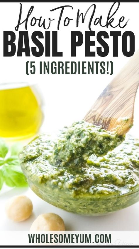 Easy Basil Pesto Recipe, Easy Basil Pesto, Pesto Basil, Homemade Basil Pesto, Basil Pesto Recipe, Make Pesto, Basil Pesto Sauce, Basil Pesto Recipes, Basil Recipes