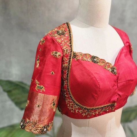 Dm@9640490158 Designer maggam work blouse Fabric: Halfpattu/Rawsilk Dispatch: 3days Price : 3200unstiched . 3750 stitched Colours and sizes can be customised accordingly Self Work Blouse Designs, Different Blouse Neck Designs, Working Blouse Designs, Blue Colour Aari Work Blouse Designs, New Fancy Blouse Design, Bride Blouse Designs, Cut Work Blouse Designs, Blouse Design Ideas, Cut Work Blouse