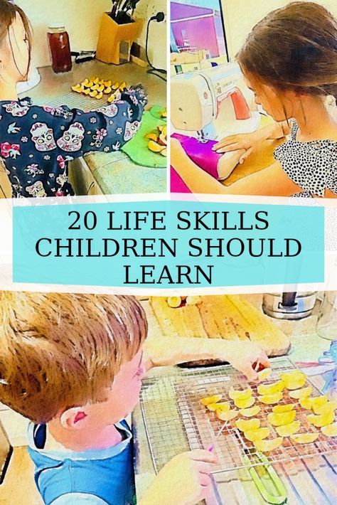 20 life skills children should learn that can help them for the rest of their lives. These skills can help for life's many challenges. Practical Skills For Preschool, Kids Life Skills Activities, Life Skills For Kids Activities, Life Skills By Age, Nature Cafe, Life Skills For Kids, Life Skills For Children, Frugal Homemaking, Life Skills Kids