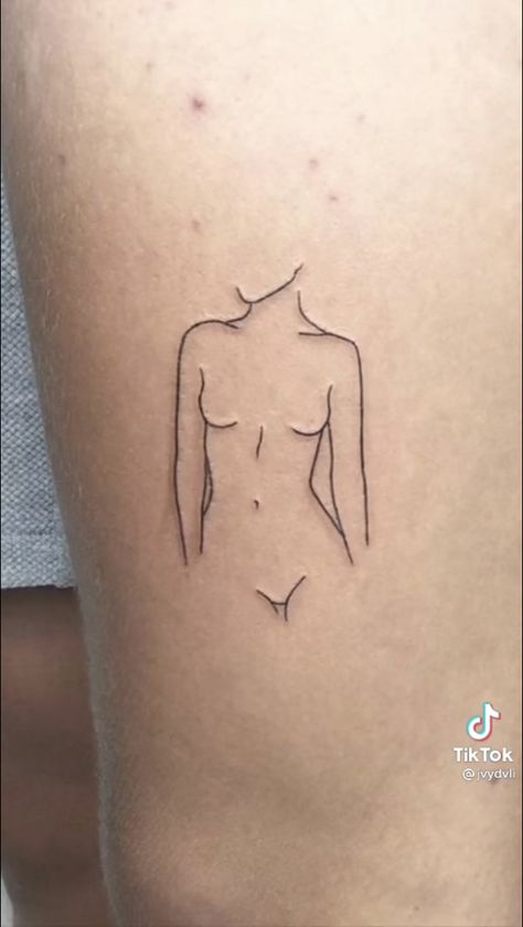 Woman's Silhouette Tattoo, Silhouette Tattoo Woman, Woman Figure Tattoo, Woman Outline Tattoo, Female Silhouette Tattoo, Body Silhouette Tattoo, Woman Tattoos, Learn To Tattoo, Wrist Tattoo Designs