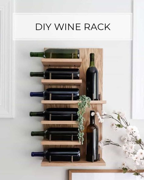 Diy Wine Rack Plans, Wine Rack Plans, Wine Rack Design, Wooden Wine Rack, Wine Shelves, Wood Wine Racks, Wine Glass Rack, Wine Wall, Wine Rack Wall