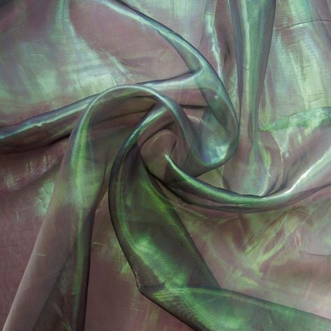 Lunar Pearlized Iridescent Organza Green-Black, by the yard Iridescent Organza, Ceiling Draping, Iridescent Fabric, 3d Camera, Fashion Model Poses, Iridescent Green, Event Decoration, Tablecloth Fabric, Green Pearls