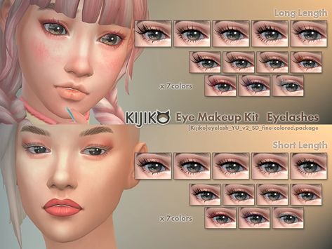 Eyelashes added styles (for Skin Detail version of 3D lashes) | Kijiko Los Sims 4 Mods, The Sims 4 Skin, Sims 4 Cc Shoes, Sims 4 Cc Makeup, Sims 4 Cc Skin, Sims 4 Characters, Cosmetic Tattoo, 3d Lashes, Eye Shadows