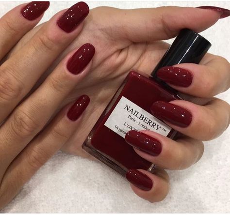 Cherry Red Nails, Dark Red Nails, Red Nail Polish, Red Nail, Cat Kuku, Dream Nails, Minimalist Nails, Chic Nails, Cute Acrylic Nails