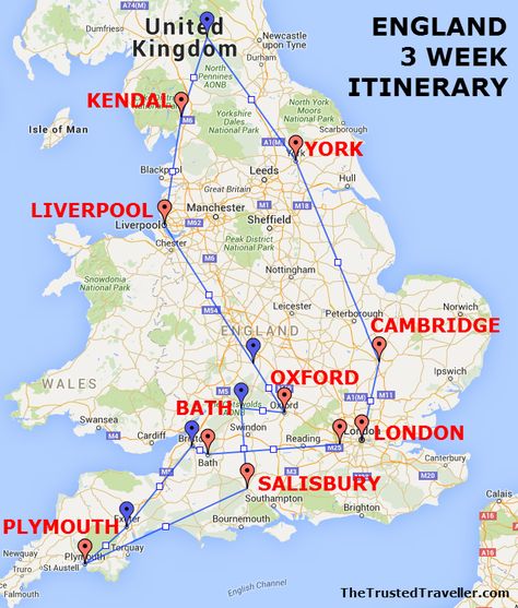 Map of our England 3 Week Itinerary - See the Best of England - The Trusted Traveller United Kingdom Travel Itinerary, England Itinerary, Map Of England, England Map, England Trip, United Kingdom Travel, Uk Holidays, Voyage Europe, England And Scotland