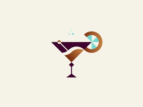 Cocktail by Nadia Castro | Logo Designer | Dribbble | Dribbble Cocktail Logo Design, Cocktail Logo, Cocktail Business, Martini Art, Drink Logo, Logo Event, Logo For Business, Best Cocktail Bars, Cocktail Illustration