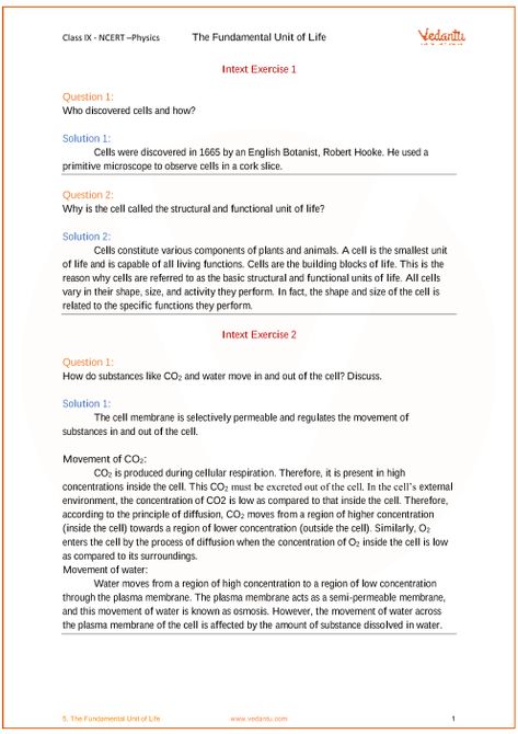 Chapter 5 - Fundamental Unit Of Life part-1 The Fundamental Unit Of Life Notes, The Fundamental Unit Of Life, Class 9 Science Notes, Robert Hooke, Life Notes, Class 9, Science Notes, School Study, Study Material