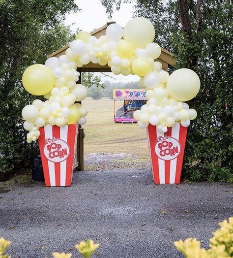 Carnival Birthday Entrance, Office Carnival Decorations, Circus Theme Fundraiser, Carnival Theme Party Adults, Carnival Theme Parade Float, Float Ideas For Parade Creative, Circus Cage Wagon Diy, Drive In Movie Theme Party, Modern Carnival Party