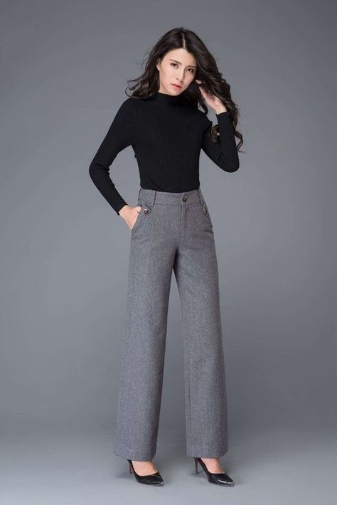 Formal Pants Women, Celana Fashion, Maxi Pants, Office Pants, Pants High Waisted, Pakaian Feminin, Formal Pants, Womens Pants, Pants Womens