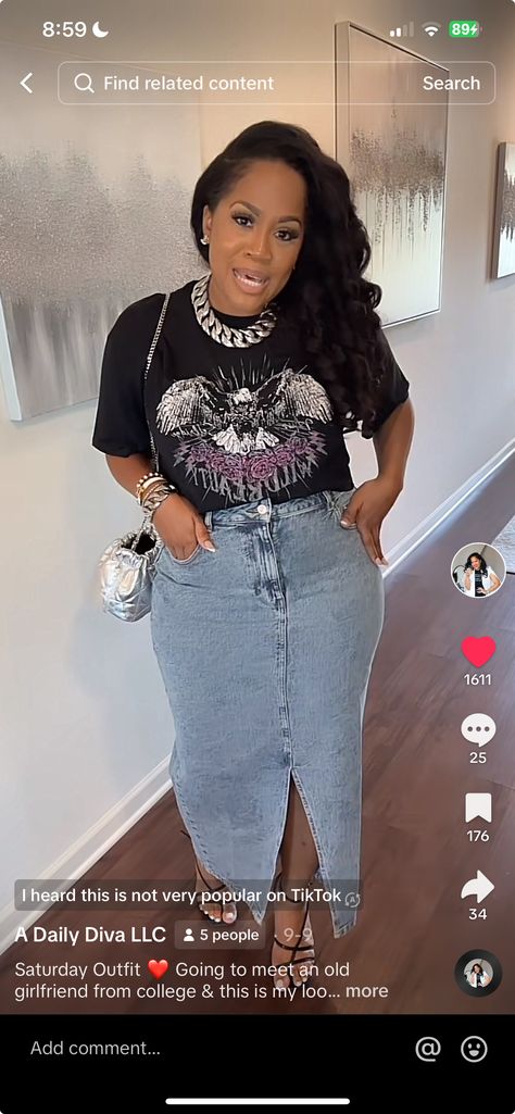 Plus Size Date Night Outfits Summer, Chubby Girl Fashion, Casual Sporty Outfits, Miami Outfits, Denim Skirt Outfits, Dressy Casual Outfits, Maxi Skirt Outfits, Casual Day Outfits, Curvy Girl Outfits