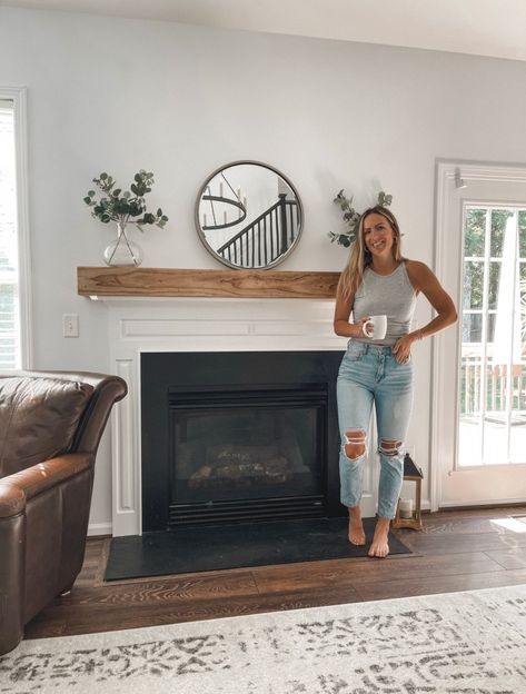 How to Update Your Fireplace With A DIY Wood Mantle