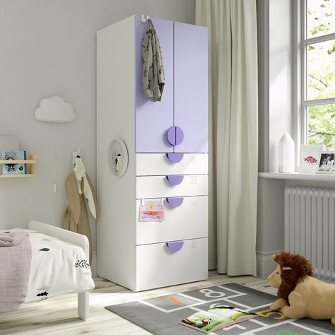 Ikea Kids Wardrobe, Platsa Wardrobe, Ikea Gifts, Kids Clothes Storage, Bathroom Furniture Storage, Ikea Food, Ikea Kids, Online Interior Design Services, White Lilac