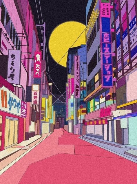 #TOKYO City Street Digital Art #zicxa #images, #background Aesthetic Lofi Art, Japan 80's Aesthetic, Lofi Art, Japan Graphic Design, Aesthetic Era, Tokyo Streets, Japanese Pop Art, Vaporwave Wallpaper, City Pop