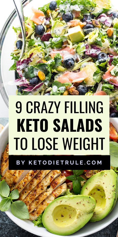 Keto Salads, Program Diet, Resep Salad, Low Carb Salad, Resep Diet, Carb Free, Keto Recipes Dinner, Diet Vegetarian, Idee Pasto Sano