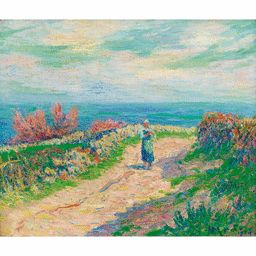 Henry Moret CHEMIN AU BORD DE LA MER Impressionist Painters, French Impressionist Painters, Paul Signac, John Russell, Art Zine, Night Sky Painting, Easy Canvas Painting, Textured Canvas Art, Impressionism Art