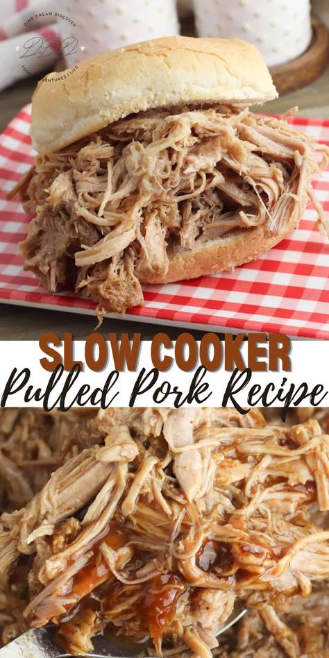 Pork Loin Pulled Pork, Pulled Pork Tenderloin, Slow Cooker Bbq Pulled Pork, Pulled Pork Crock, Easy Pulled Pork Slow Cooker, Pulled Pork Slow Cooker, Pork Slow Cooker, Bbq Pulled Pork Slow Cooker, Pulled Pork Recipe Slow Cooker