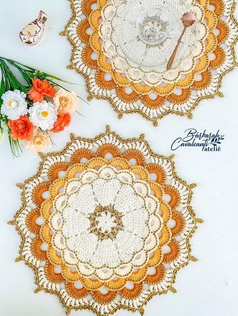 Crochet Art Crochet Table Decor Free Pattern, Free Written Crochet Doily Patterns, Crochet Fall Placemats Free Pattern, Crochet Table Mat Pattern, Crochet Thanksgiving Placemats, Crochet Dinner Mats, Crochet Fall Placemats, Turkish Crochet Patterns, Crochet Placemats Pattern